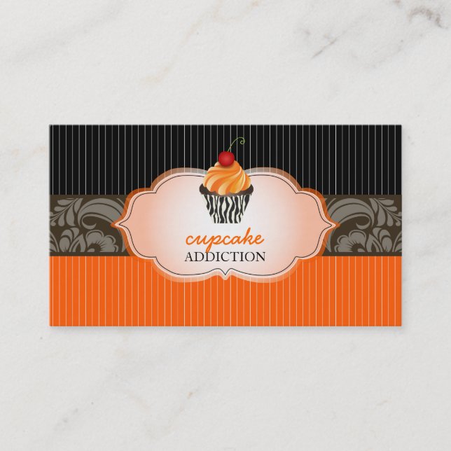 Carte De Visite PixDezines tourbillons tangerines cupcake+pinstrip (Devant)