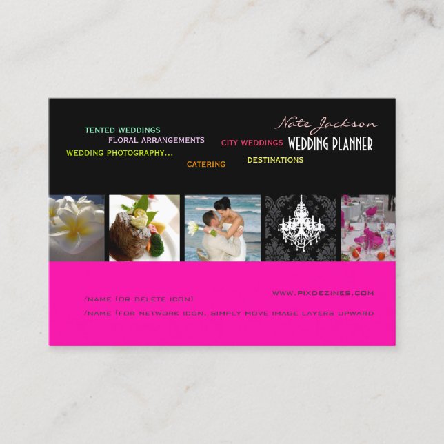 Carte De Visite PixDezines wedding planner/do-it-yourself couleurs (Devant)