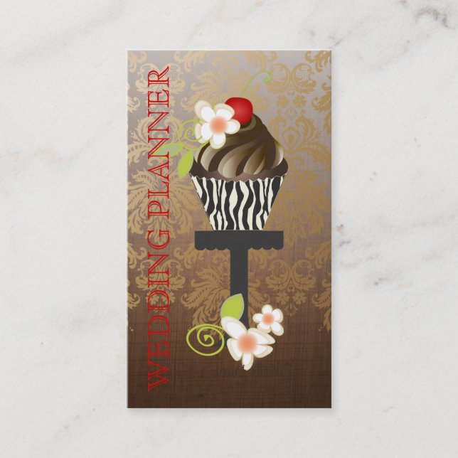 Carte De Visite PixDezines, Wedding planner+Fidora Damask (Devant)