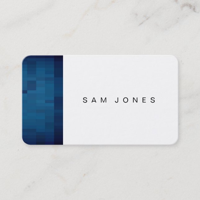 Carte de visite pixel bleu moderne (Devant)