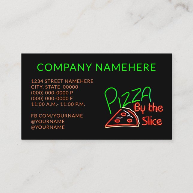 Carte De Visite Pizza (Devant)