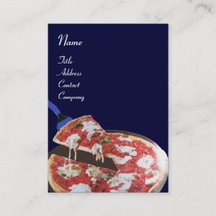 Carte De Visite PIZZA PARTY CUISINE ITALIENNE, RESTAURANT, bleu ro