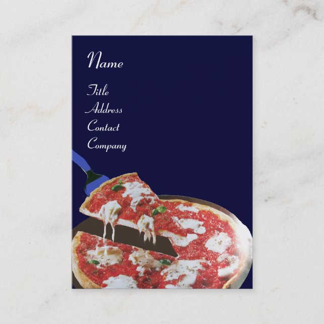 Carte De Visite PIZZA PARTY CUISINE ITALIENNE, RESTAURANT, bleu ro (Devant)