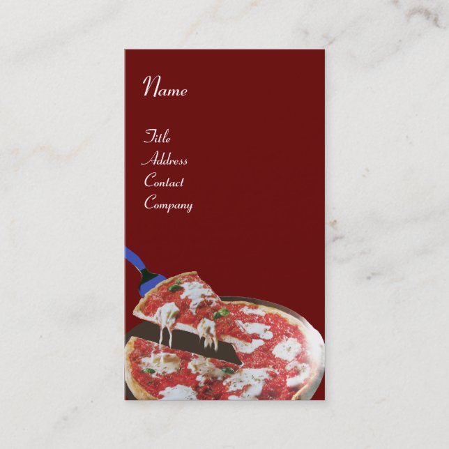 Carte De Visite PIZZA PARTY CUISINE ITALIENNE, RESTAURANT rouge bl (Devant)