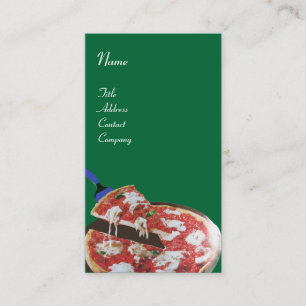 Carte De Visite PIZZA PARTY CUISINE ITALIENNE, RESTAURANT, vert ro