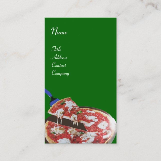Carte De Visite PIZZA PARTY CUISINE ITALIENNE, RESTAURANT vert rou (Devant)