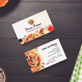 Carte De Visite Pizza Restaurant Business | Blanc minimaliste