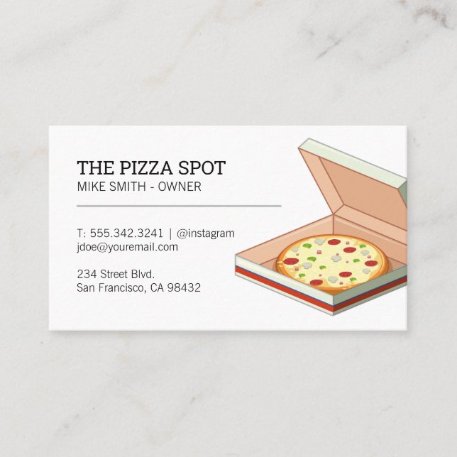 Carte De Visite Pizza Shop | Boîte à pizza (Devant)