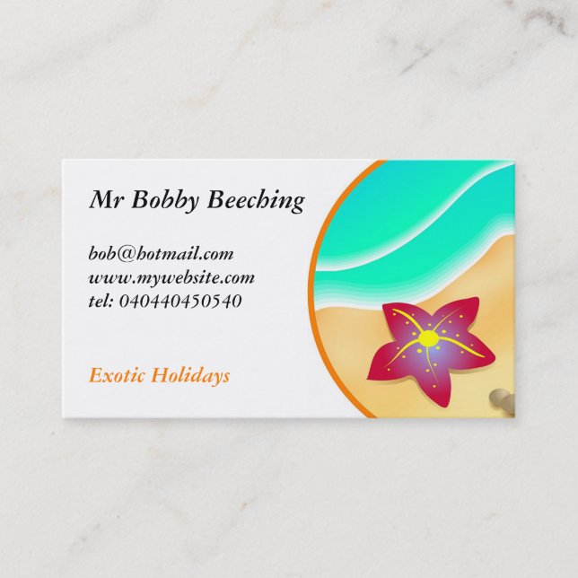 Carte De Visite Plage (Devant)