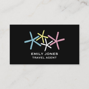 Carte De Visite Plage colorée Starfish, Voyage & Tourisme