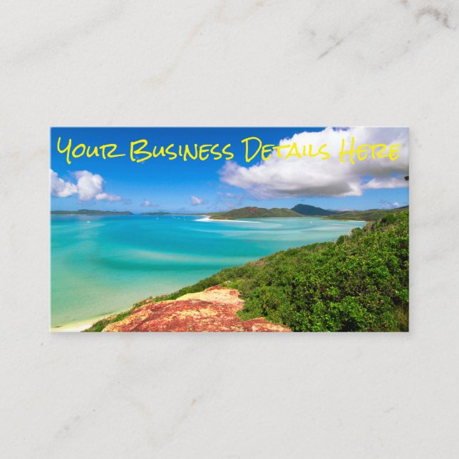 Carte De Visite Plage de Blue Tropical Island en Australie (Devant)