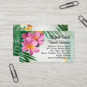 Carte De Visite Plage de Spa de Plumeria Tropical Voyage