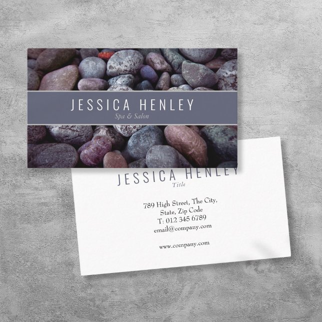 Carte De Visite Plage moderne simple de galets (Simple Modern Beach Pebble Business Card)
