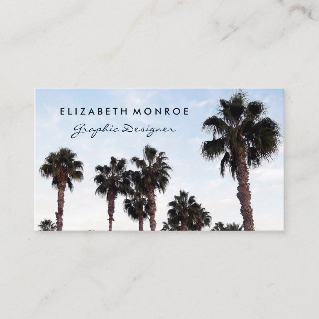 Carte De Visite Plage Palm Trees, Voyage & Tourisme (Devant)