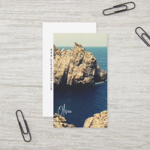 Carte De Visite plage personnalisée au bord d'une côte rocheuse -