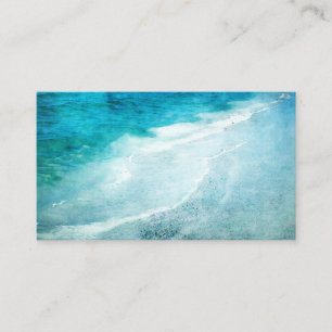 Carte De Visite Plage Retro - Océan bleu Turquoise côtier Aquare