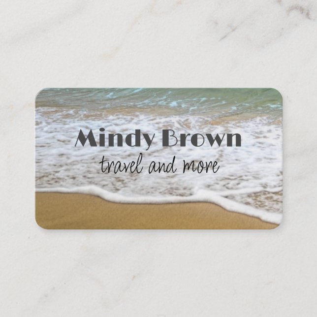 Carte De Visite plage sable de mer nature personnalisé double face (Devant)