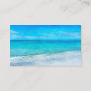 Carte De Visite Plage tropicale Floride Côte du Golfe Vagues bleu