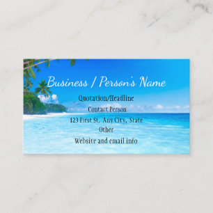 Carte De Visite Plage tropicale Palm Trees Ocean Sea Custom Busine