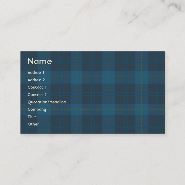 Carte De Visite Plaid bleu - affaires (Devant)