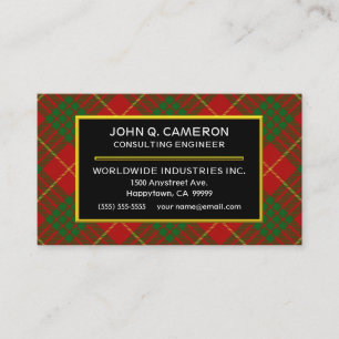 Carte De Visite Plaid de tartan écossais de Cameron de clan