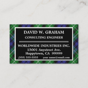 Carte De Visite Plaid de tartan écossais de Graham de clan