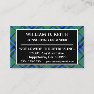 Carte De Visite Plaid de tartan écossais de Keith de clan