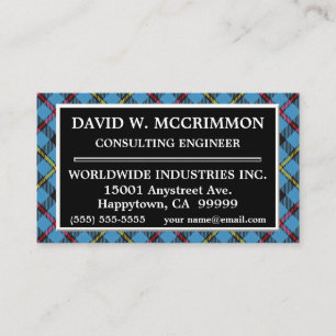Carte De Visite Plaid de tartan écossais de MacCrimmon de clan