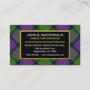 Carte De Visite Plaid de tartan écossais de MacDonald Donald de