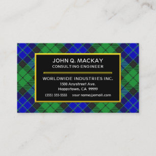 Carte De Visite Plaid de tartan écossais de MacKay de clan