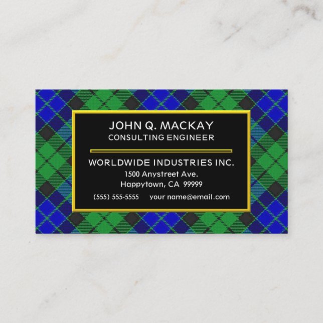 Carte De Visite Plaid de tartan écossais de MacKay de clan (Devant)