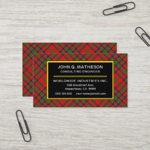 Carte De Visite Plaid de tartan écossais de Matheson de clan