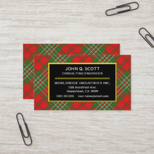 Carte De Visite Plaid de tartan écossais de Scott de clan