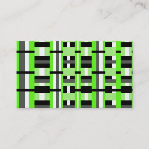 Carte De Visite Plaid en Lime vert, noir, blanc et gris