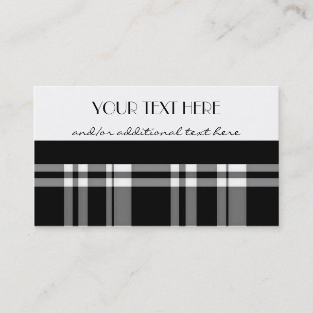 Carte De Visite Plaid noir et blanc (Devant)