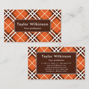 Carte De Visite Plaid Orange
