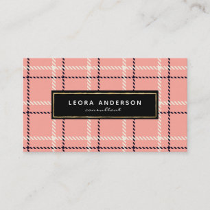 Carte De Visite Plaid rose tendance et Tweed