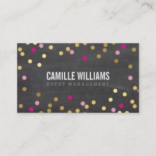 Carte De Visite PLAIN BOLD MINIMAL confetti or rose calcaire
