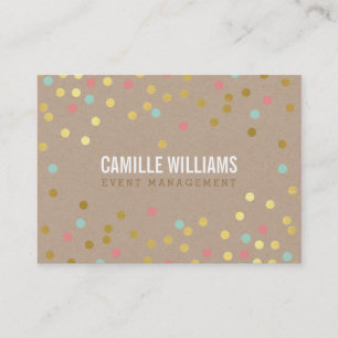 Carte De Visite PLAIN BOLD MINIMAL smart text confetti or kraft