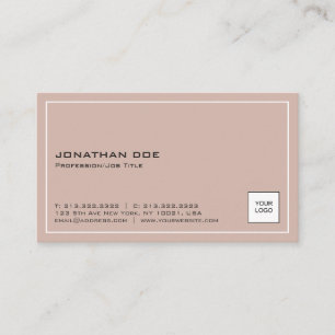Carte De Visite Plain moderne avec logo professionnel Élégant Brow
