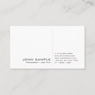 Carte De Visite Plaine blanche simple professionnelle moderne