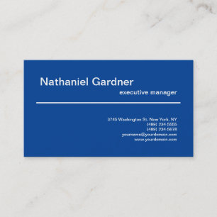 Carte De Visite Plaine Bleue Profond Créatif Moderne Minimaliste