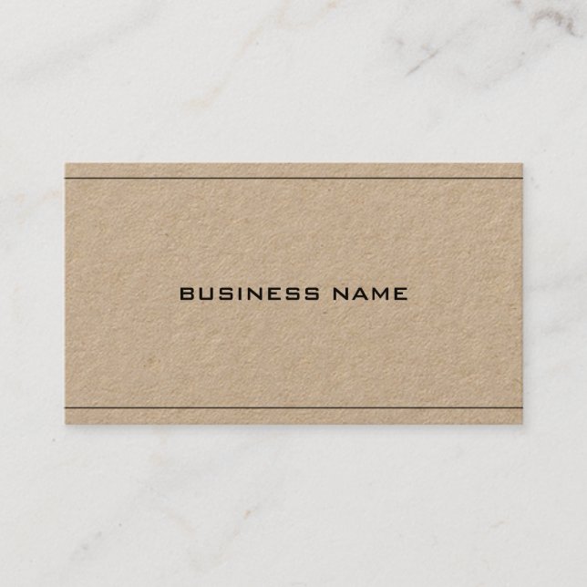 Carte De Visite Plaine de Real Premium Kraft Paper Elegant Company (Devant)