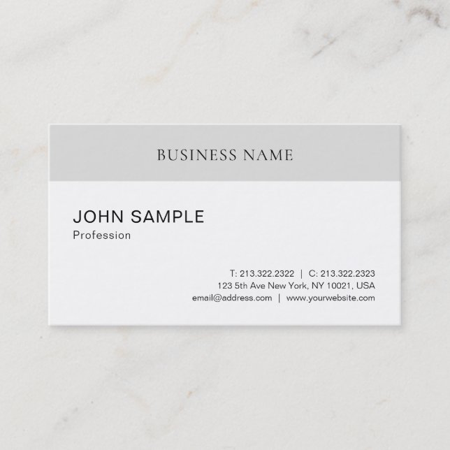 Carte De Visite Plaine élégante propre professionnelle de (Devant)