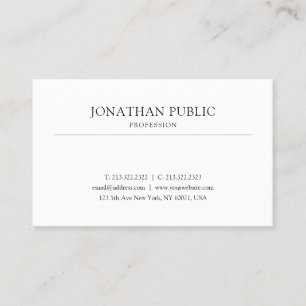 Carte De Visite Plaine lisse professionnelle élégante de