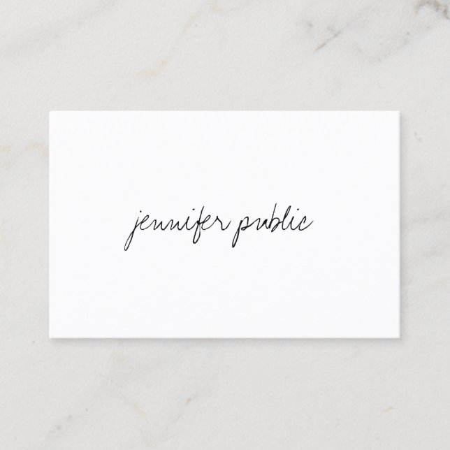 Carte De Visite Plaine minimaliste moderne de manuscrit d'écriture (Devant)