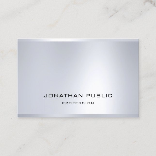 Carte De Visite Plaine moderne artistique d'argent professionnel (Devant)