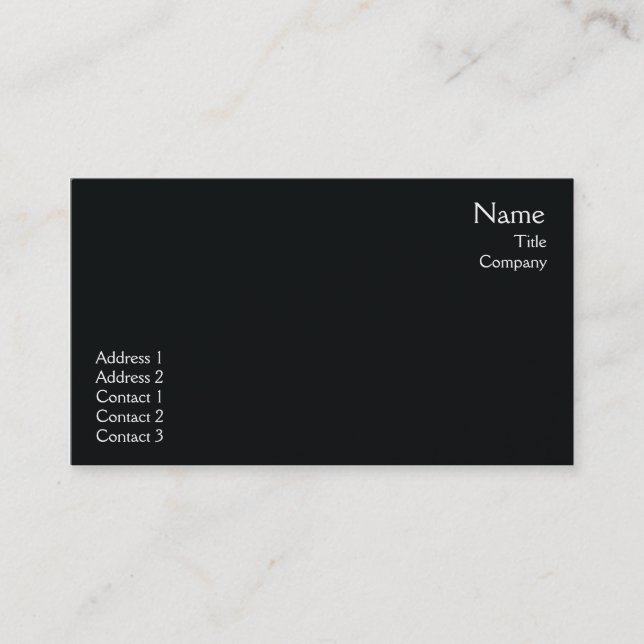 Carte De Visite Plaine noire - affaires (Devant)