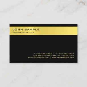 Carte De Visite Plaine noire élégante moderne de Minimalistic d'
