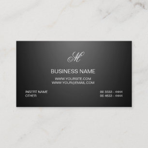 Carte De Visite Plaine noire Luxe élégante de logo professionnel